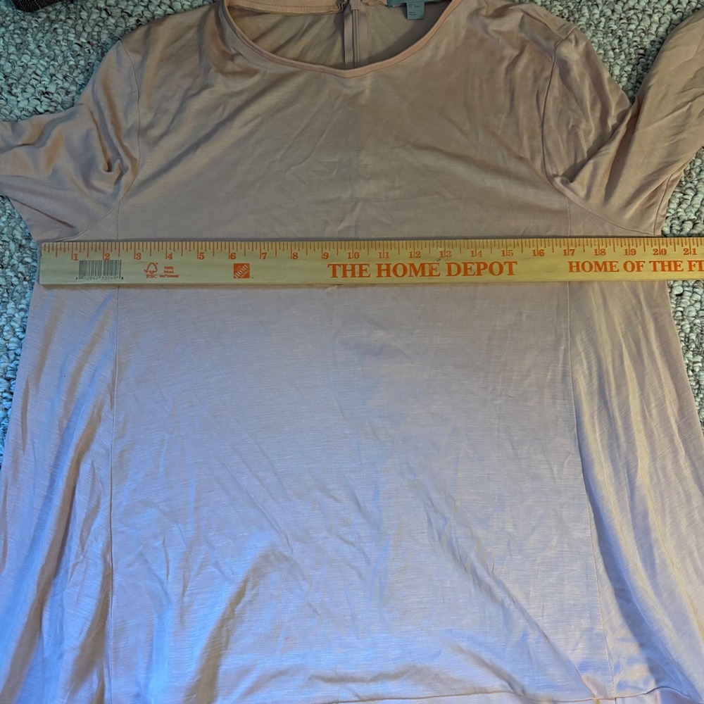 COS Womens Dusty Rose Pink Lyocell Long Sleeve Tunic Top Leather Trim Medium - Picture 5 of 6